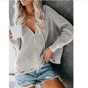 New Womens Color Block Cardigans Striped Button Down